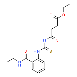 ChemSpider 2D Image | Ethyl 4-({[2-(ethylcarbamoyl)phenyl]carbamothioyl}amino)-4-oxobutanoate | C16H21N3O4S