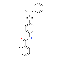 ChemSpider 2D Image | 2-Fluoro-N-{4-[methyl(phenyl)sulfamoyl]phenyl}benzamide | C20H17FN2O3S