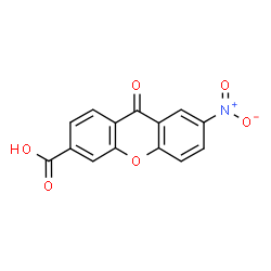 ChemSpider 2D Image | 7-Nitro-9-oxo-9H-xanthene-3-carboxylic acid | C14H7NO6
