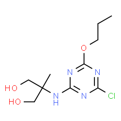 ChemSpider 2D Image | 2-[(4-Chloro-6-propoxy-1,3,5-triazin-2-yl)amino]-2-methyl-1,3-propanediol | C10H17ClN4O3