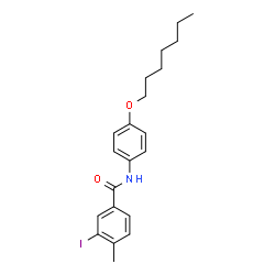 ChemSpider 2D Image | N-[4-(Heptyloxy)phenyl]-3-iodo-4-methylbenzamide | C21H26INO2