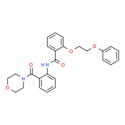 ChemSpider 2D Image | N-[2-(4-Morpholinylcarbonyl)phenyl]-2-(2-phenoxyethoxy)benzamide | C26H26N2O5