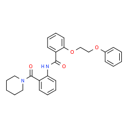 ChemSpider 2D Image | 2-(2-Phenoxyethoxy)-N-[2-(1-piperidinylcarbonyl)phenyl]benzamide | C27H28N2O4