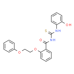 ChemSpider 2D Image | N-[(2-Hydroxyphenyl)carbamothioyl]-2-(2-phenoxyethoxy)benzamide | C22H20N2O4S