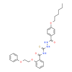 ChemSpider 2D Image | N-({2-[4-(Hexyloxy)benzoyl]hydrazino}carbonothioyl)-2-(2-phenoxyethoxy)benzamide | C29H33N3O5S