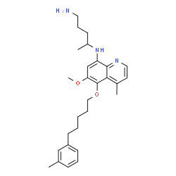 ChemSpider 2D Image | N~4~-(6-Methoxy-4-methyl-5-{[5-(3-methylphenyl)pentyl]oxy}-8-quinolinyl)-1,4-pentanediamine | C28H39N3O2