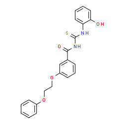 ChemSpider 2D Image | N-[(2-Hydroxyphenyl)carbamothioyl]-3-(2-phenoxyethoxy)benzamide | C22H20N2O4S