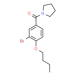 ChemSpider 2D Image | (3-Bromo-4-butoxyphenyl)(1-pyrrolidinyl)methanone | C15H20BrNO2