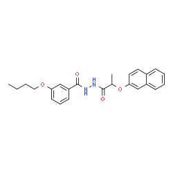 ChemSpider 2D Image | 3-Butoxy-N'-[2-(2-naphthyloxy)propanoyl]benzohydrazide | C24H26N2O4