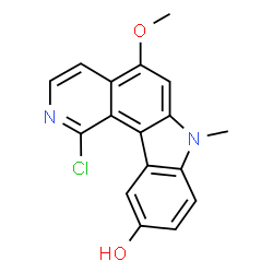 ChemSpider 2D Image | 1-Chloro-5-methoxy-7-methyl-7H-pyrido[4,3-c]carbazol-10-ol | C17H13ClN2O2