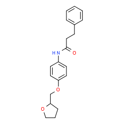 ChemSpider 2D Image | 3-Phenyl-N-[4-(tetrahydro-2-furanylmethoxy)phenyl]propanamide | C20H23NO3