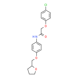 ChemSpider 2D Image | 2-(4-Chlorophenoxy)-N-[4-(tetrahydro-2-furanylmethoxy)phenyl]acetamide | C19H20ClNO4