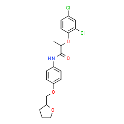 ChemSpider 2D Image | 2-(2,4-Dichlorophenoxy)-N-[4-(tetrahydro-2-furanylmethoxy)phenyl]propanamide | C20H21Cl2NO4