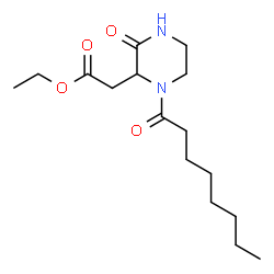 ChemSpider 2D Image | Ethyl (1-octanoyl-3-oxo-2-piperazinyl)acetate | C16H28N2O4