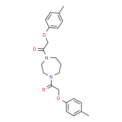 ChemSpider 2D Image | 1,1'-(1,4-Diazepane-1,4-diyl)bis[2-(4-methylphenoxy)ethanone] | C23H28N2O4