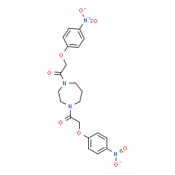 ChemSpider 2D Image | 1,1'-(1,4-Diazepane-1,4-diyl)bis[2-(4-nitrophenoxy)ethanone] | C21H22N4O8