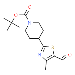ChemSpider 2D Image | 1-Boc-4-(5-Formyl-4-methylthiazol-2-yl)piperidine | C15H22N2O3S