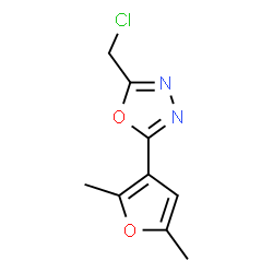 ChemSpider 2D Image | 2-(Chloromethyl)-5-(2,5-dimethyl-3-furyl)-1,3,4-oxadiazole | C9H9ClN2O2