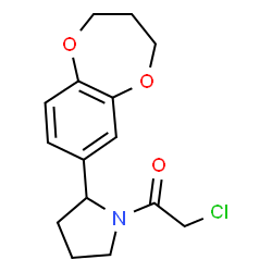 ChemSpider 2D Image | 1-(chloroacetyl)-2-(3,4-dihydro-2H-1,5-benzodioxepin-7-yl)pyrrolidine | C15H18ClNO3