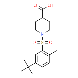 ChemSpider 2D Image | 1-(5-tert-butyl-2-methylbenzenesulfonyl)piperidine-4-carboxylic acid | C17H25NO4S