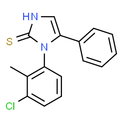 ChemSpider 2D Image | 1-(3-chloro-2-methylphenyl)-5-phenyl-1H-imidazole-2-thiol | C16H13ClN2S