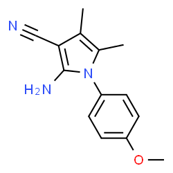 ChemSpider 2D Image | 2-Amino-1-(4-methoxyphenyl)-4,5-dimethyl-1H-pyrrole-3-carbonitrile | C14H15N3O