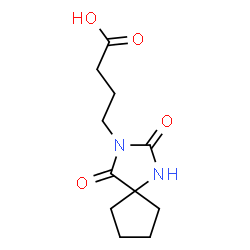 ChemSpider 2D Image | 2,4-Dioxo-1,3-diazaspiro[4.4]nonane-3-butanoic acid | C11H16N2O4