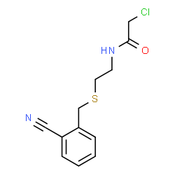 ChemSpider 2D Image | 2-chloro-N-{2-[(2-cyanobenzyl)thio]ethyl}acetamide | C12H13ClN2OS