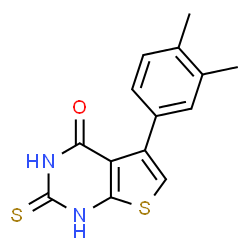 ChemSpider 2D Image | 5-(3,4-dimethylphenyl)-2-mercaptothieno[2,3-d]pyrimidin-4(3H)-one | C14H12N2OS2