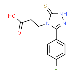 ChemSpider 2D Image | 3-[3-(4-fluorophenyl)-5-mercapto-4H-1,2,4-triazol-4-yl]propanoic acid | C11H10FN3O2S