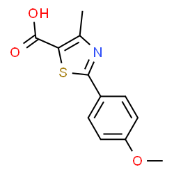 ChemSpider 2D Image | 2-(4-methoxyphenyl)-4-methylthiazole-5-carboxylic acid | C12H11NO3S