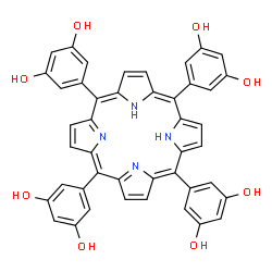 ChemSpider 2D Image | 5,5',5'',5'''-(5,10,15,20-Porphyrintetrayl)tetra(1,3-benzenediol) | C44H30N4O8