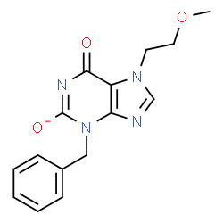 ChemSpider 2D Image | 3-Benzyl-7-(2-methoxyethyl)-6-oxo-6,7-dihydro-3H-purin-2-olate | C15H15N4O3