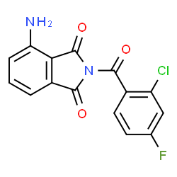 ChemSpider 2D Image | 4-Amino-2-(2-chloro-4-fluorobenzoyl)-1H-isoindole-1,3(2H)-dione | C15H8ClFN2O3