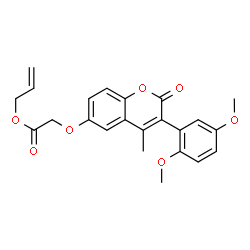 ChemSpider 2D Image | Allyl {[3-(2,5-dimethoxyphenyl)-4-methyl-2-oxo-2H-chromen-6-yl]oxy}acetate | C23H22O7