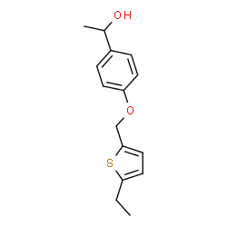 ChemSpider 2D Image | 1-{4-[(5-Ethyl-2-thienyl)methoxy]phenyl}ethanol | C15H18O2S