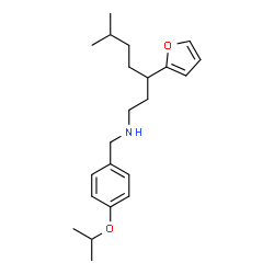 ChemSpider 2D Image | 3-(2-Furyl)-N-(4-isopropoxybenzyl)-6-methyl-1-heptanamine | C22H33NO2