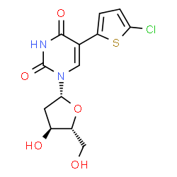 ChemSpider 2D Image | 5-(5-Chloro-2-thienyl)-2'-deoxyuridine | C13H13ClN2O5S
