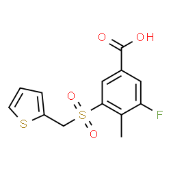 ChemSpider 2D Image | 3-Fluoro-4-methyl-5-[(2-thienylmethyl)sulfonyl]benzoic acid | C13H11FO4S2