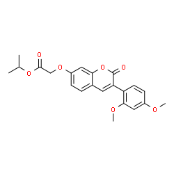 ChemSpider 2D Image | Isopropyl {[3-(2,4-dimethoxyphenyl)-2-oxo-2H-chromen-7-yl]oxy}acetate | C22H22O7