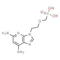 ChemSpider 2D Image | {[2-(5,7-Diamino-3H-imidazo[4,5-b]pyridin-3-yl)ethoxy]methyl}phosphonic acid | C9H14N5O4P
