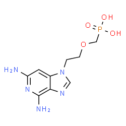 ChemSpider 2D Image | {[2-(4,6-Diamino-1H-imidazo[4,5-c]pyridin-1-yl)ethoxy]methyl}phosphonic acid | C9H14N5O4P