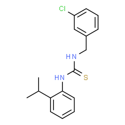 ChemSpider 2D Image | 1-(3-Chlorobenzyl)-3-(2-isopropylphenyl)thiourea | C17H19ClN2S