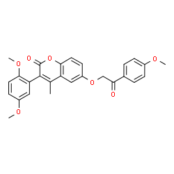 ChemSpider 2D Image | 3-(2,5-Dimethoxyphenyl)-6-[2-(4-methoxyphenyl)-2-oxoethoxy]-4-methyl-2H-chromen-2-one | C27H24O7