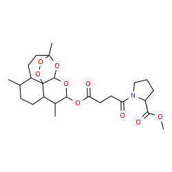 ChemSpider 2D Image | Methyl 1-{4-oxo-4-[(1,5,9-trimethyl-11,14,15,16-tetraoxatetracyclo[10.3.1.0~4,13~.0~8,13~]hexadec-10-yl)oxy]butanoyl}prolinate | C25H37NO9