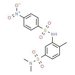 ChemSpider 2D Image | N,N,4-Trimethyl-3-{[(4-nitrophenyl)sulfonyl]amino}benzenesulfonamide | C15H17N3O6S2