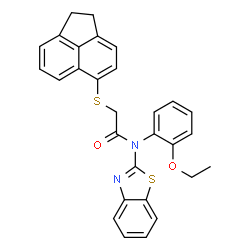 ChemSpider 2D Image | N-(1,3-Benzothiazol-2-yl)-2-(1,2-dihydro-5-acenaphthylenylsulfanyl)-N-(2-ethoxyphenyl)acetamide | C29H24N2O2S2