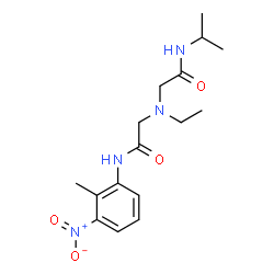 ChemSpider 2D Image | 2-{Ethyl[2-(isopropylamino)-2-oxoethyl]amino}-N-(2-methyl-3-nitrophenyl)acetamide | C16H24N4O4