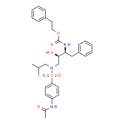 ChemSpider 2D Image | 2-Phenylethyl [(2S,3R)-4-{[(4-acetamidophenyl)sulfonyl](isobutyl)amino}-3-hydroxy-1-phenyl-2-butanyl]carbamate | C31H39N3O6S