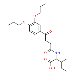 ChemSpider 2D Image | N-[4-(3,4-Dipropoxyphenyl)-4-oxobutanoyl]isoleucine | C22H33NO6